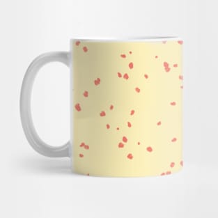 Dotted Living Coral on Pale Yellow Mug